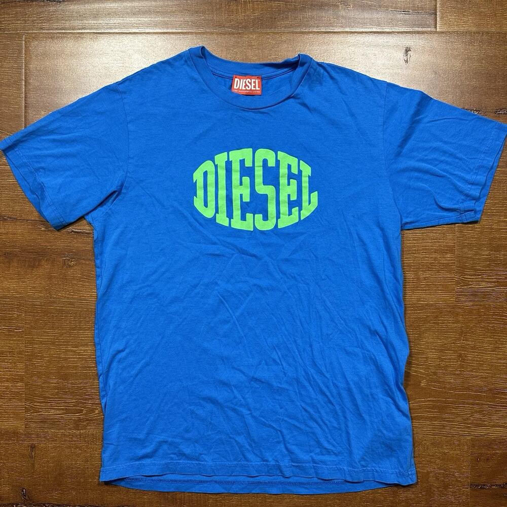 Diesel T Shirt Youth 14Y Blue Short Sleeve Crew Neck City Alt Y2K Cotton Casual